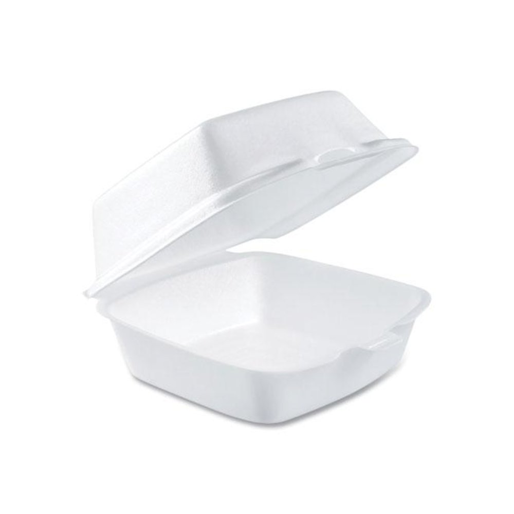 Foam Hinged Lid Containers, 5.38 x 5.5 x 2.88, White, 500/Carton. Picture 1