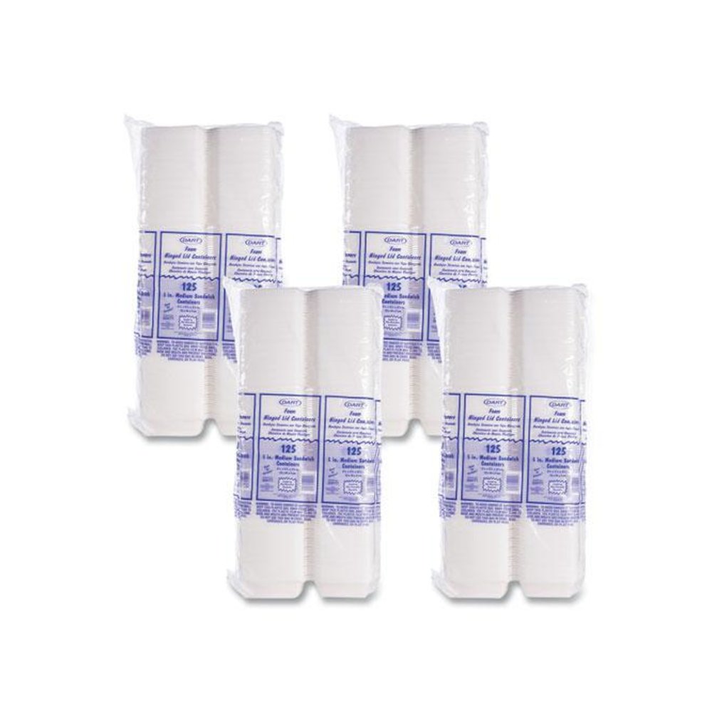 Foam Hinged Lid Containers, 5.38 x 5.5 x 2.88, White, 500/Carton. Picture 8