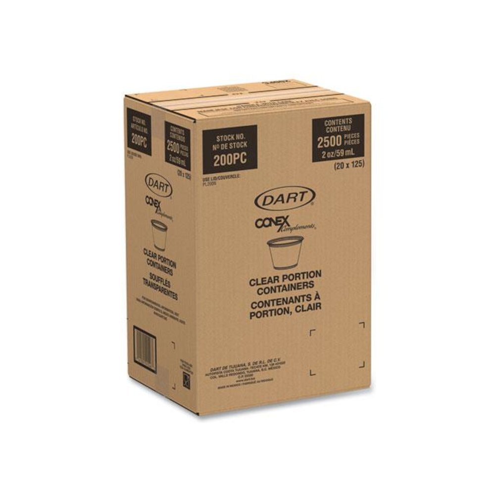 Conex Complements Portion/Medicine Cups, 2 oz, Clear, 125/Bag, 20 Bags/Carton. Picture 2