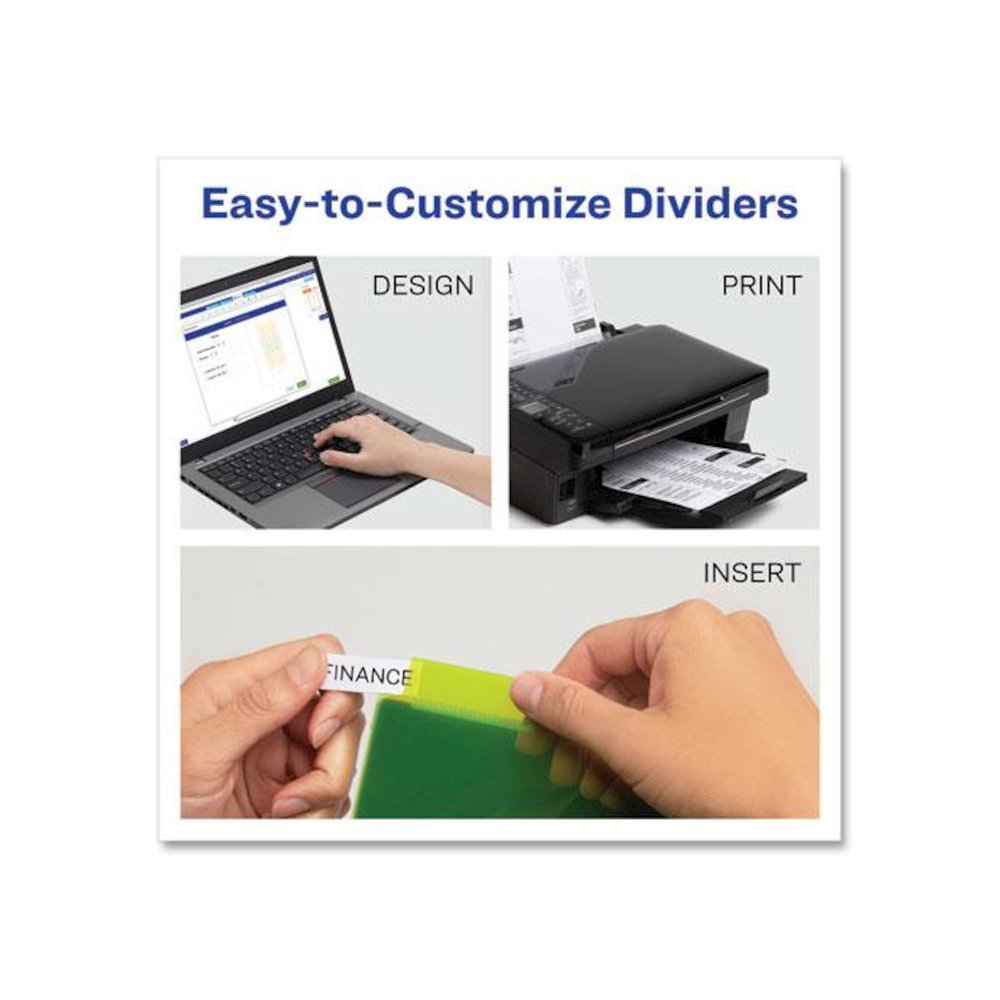 Insertable Big Tab Plastic 2-Pocket Dividers, 8-Tab, 11.13 x 9.25, Assorted, 1 Set. Picture 4