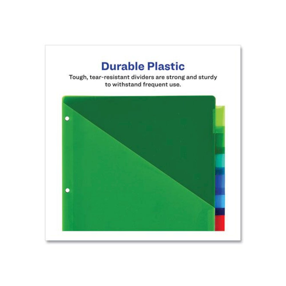 Insertable Big Tab Plastic 2-Pocket Dividers, 8-Tab, 11.13 x 9.25, Assorted, 1 Set. Picture 5