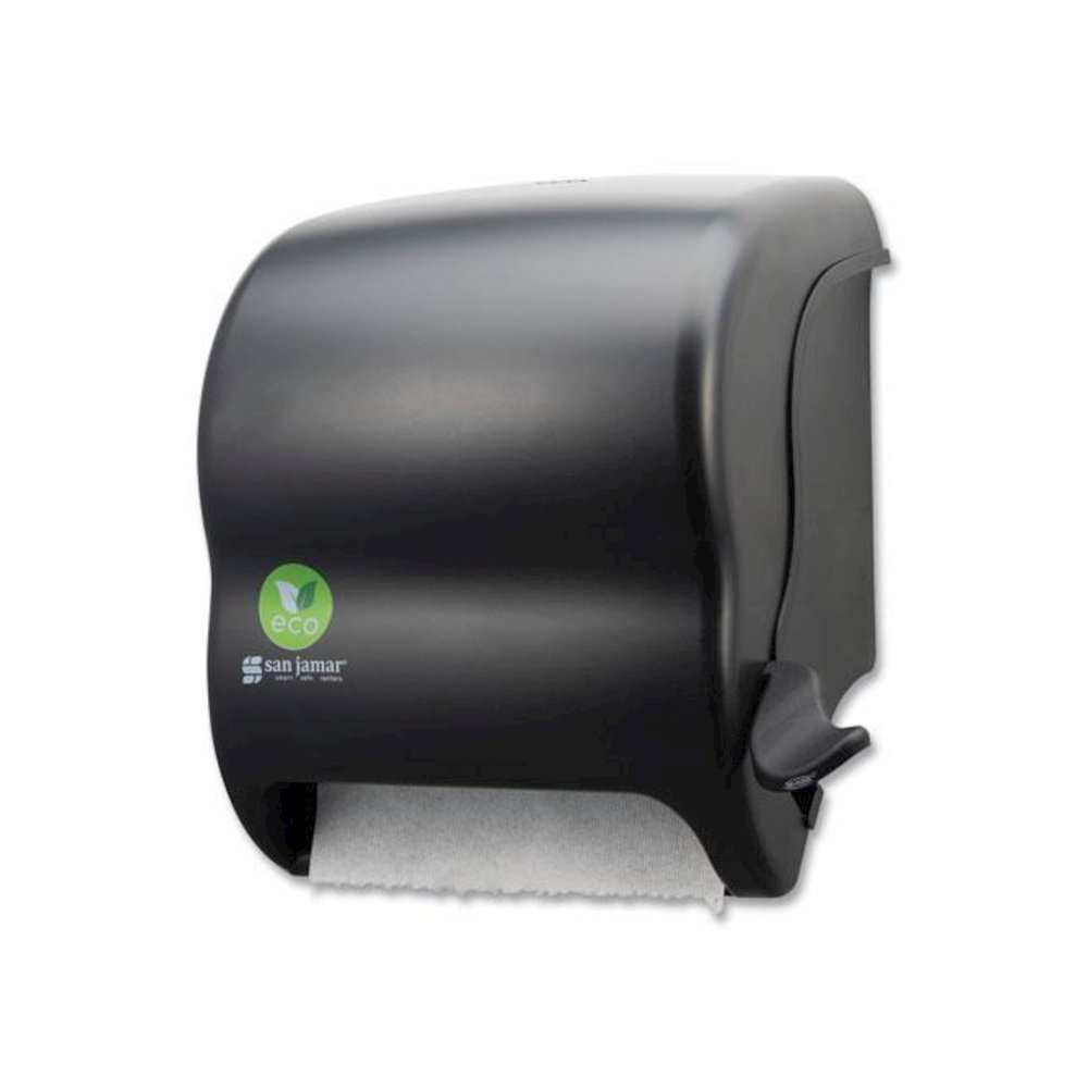 Ecological Green Towel Dispenser, 12.49" x 8.6" x 12.82", Black. Picture 1
