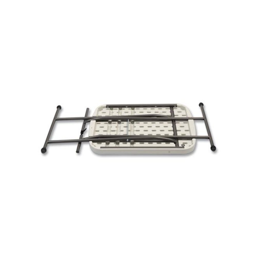 Height-Adjustable Personal Folding Table, Rectangular, 25.6" x 17.7" x 19" to 28", White Top, Dark Gray Legs. Picture 2