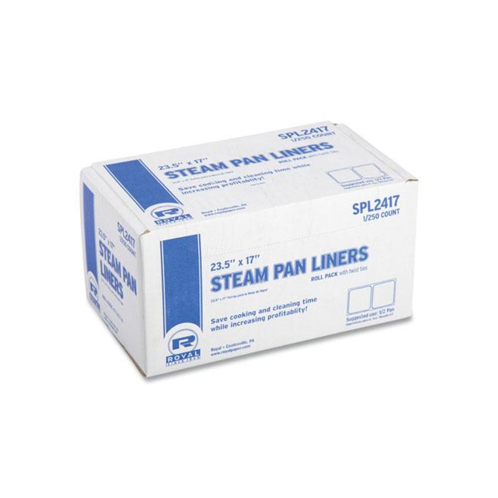 Steam Pan Liners for 1/2-Size Pans, Includes Twist-Ties, 17" x 23.5", Clear, 250/Carton. Picture 1