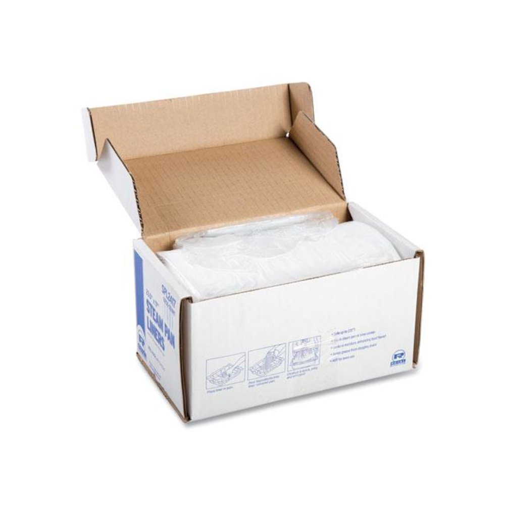 Steam Pan Liners for 1/2-Size Pans, Includes Twist-Ties, 17" x 23.5", Clear, 250/Carton. Picture 3