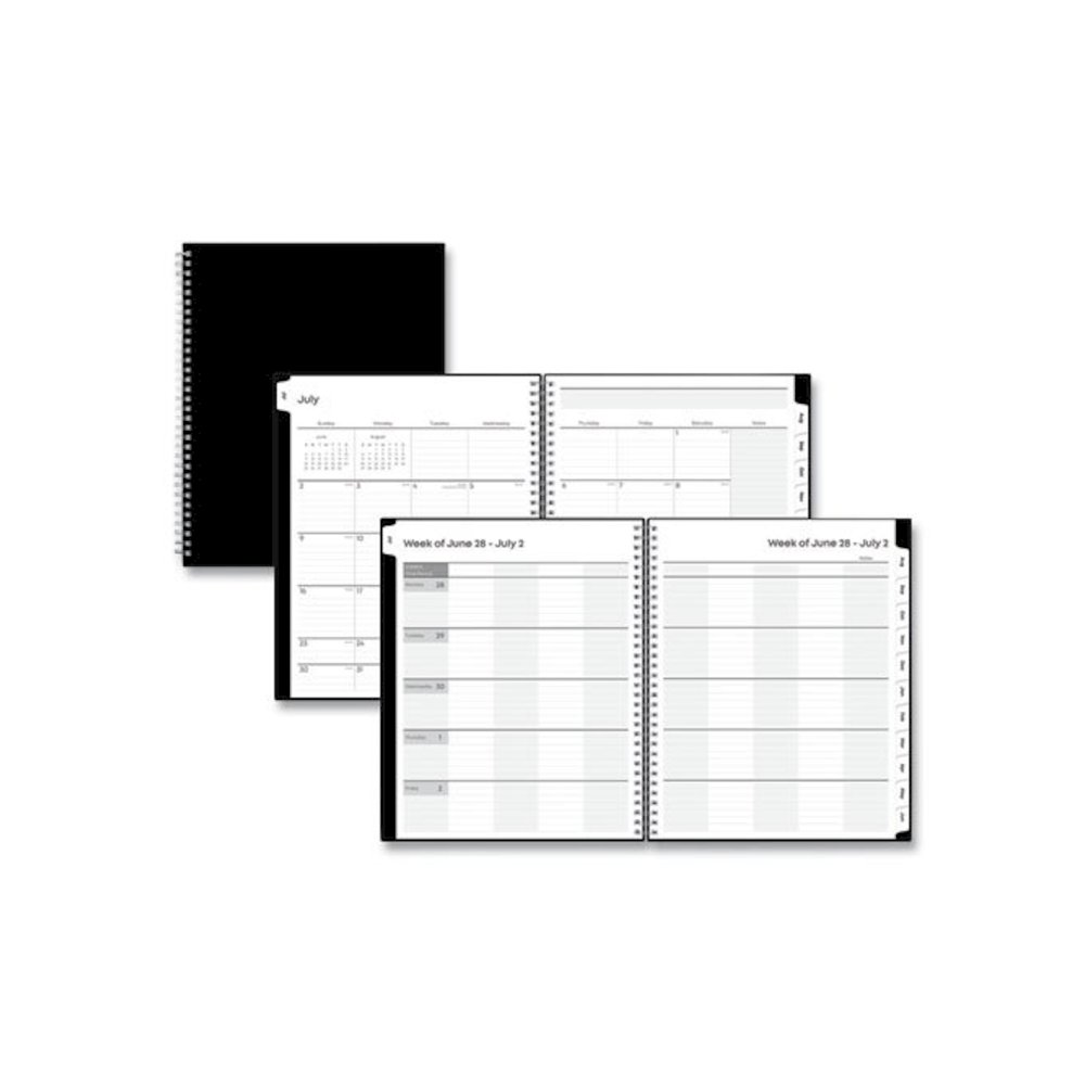 Teacher's Solid Black Weekly/Monthly Lesson Planner, 9 Classes, 11 x 8.5 Sheets, 12-Month (July to June), 2025 to 2026. Picture 1