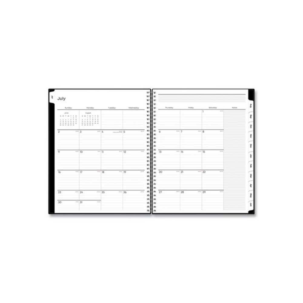 Teacher's Solid Black Weekly/Monthly Lesson Planner, 9 Classes, 11 x 8.5 Sheets, 12-Month (July to June), 2025 to 2026. Picture 3