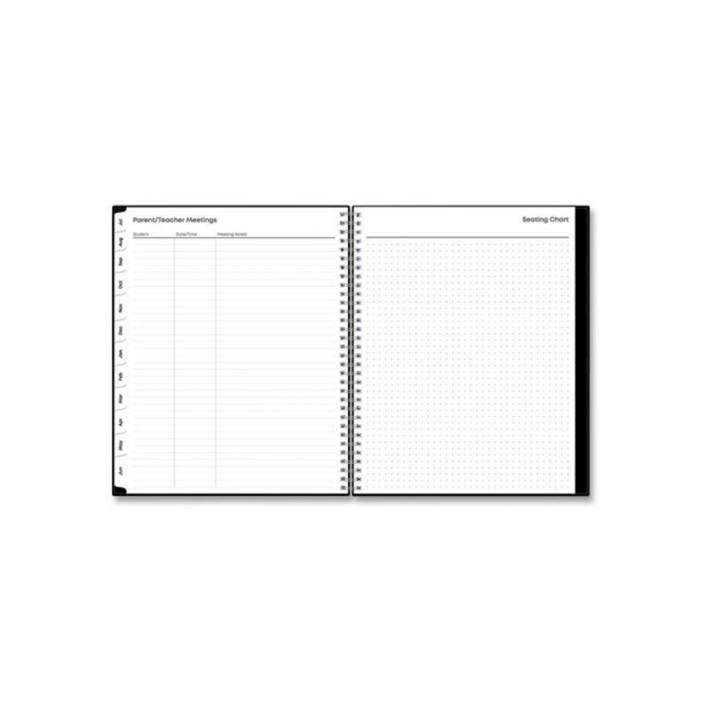 Teacher's Solid Black Weekly/Monthly Lesson Planner, 9 Classes, 11 x 8.5 Sheets, 12-Month (July to June), 2025 to 2026. Picture 8