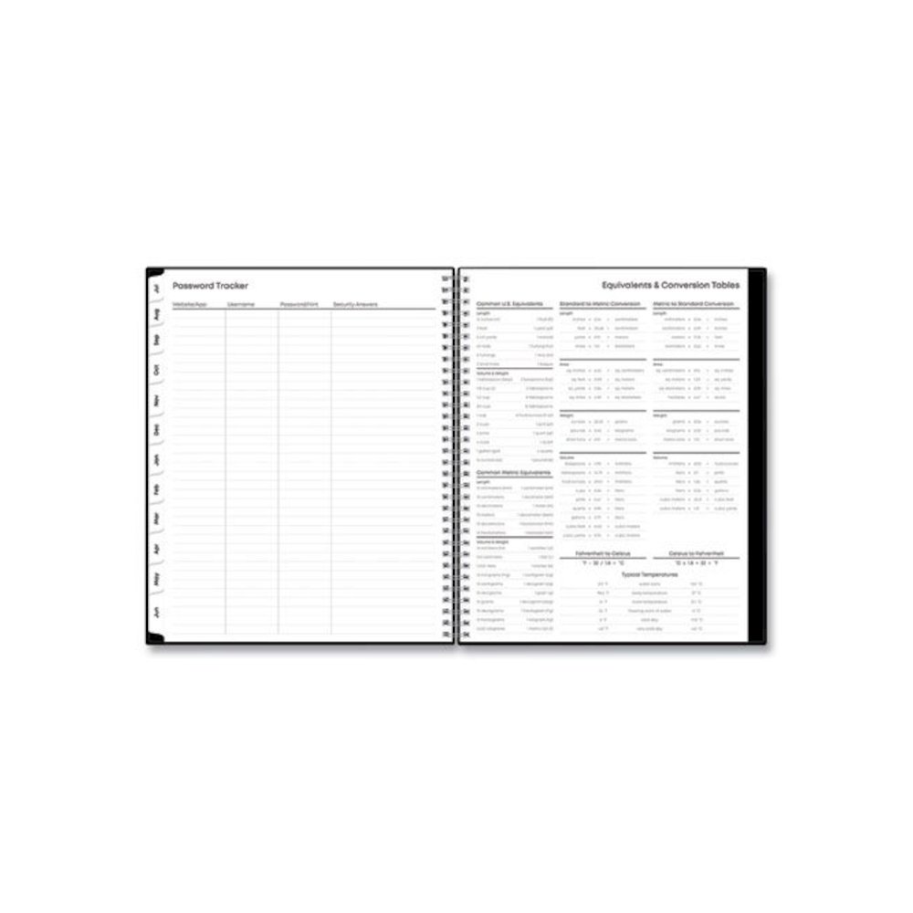 Teacher's Solid Black Weekly/Monthly Lesson Planner, 9 Classes, 11 x 8.5 Sheets, 12-Month (July to June), 2025 to 2026. Picture 9
