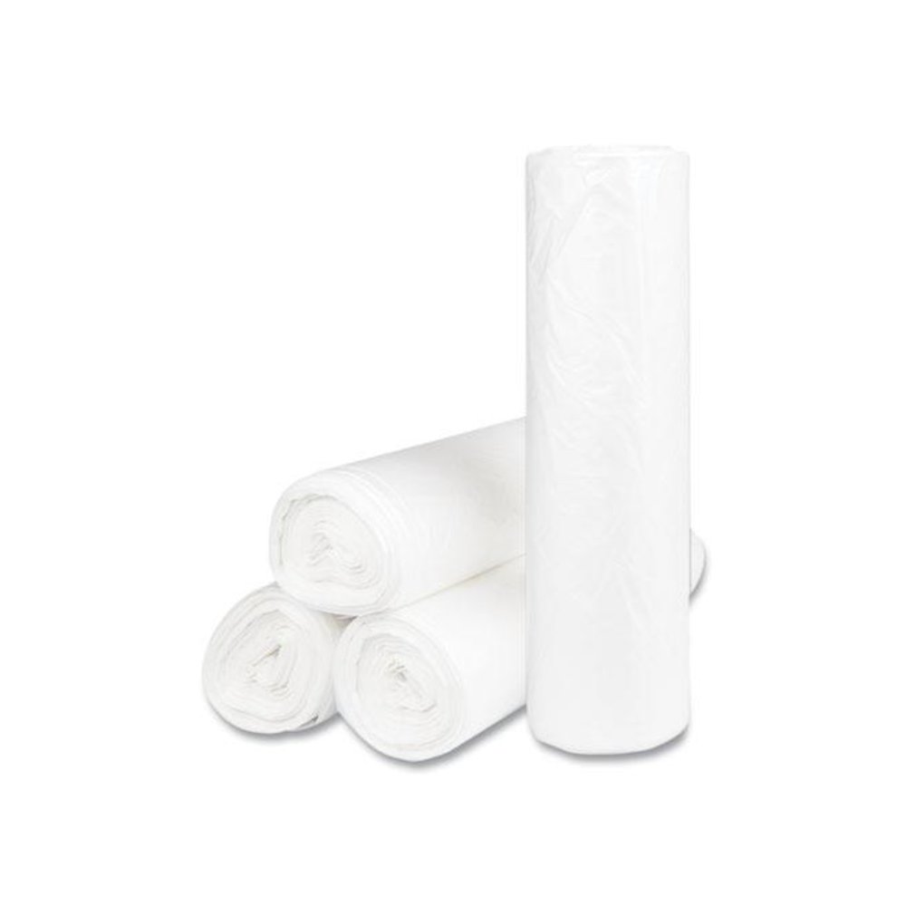 High-Density Commercial Can Liners, 56 gal, 14 mic, 43" x 48", Natural, Interleaved Roll, 25 Bags/Roll, 8 Rolls/Carton. Picture 1