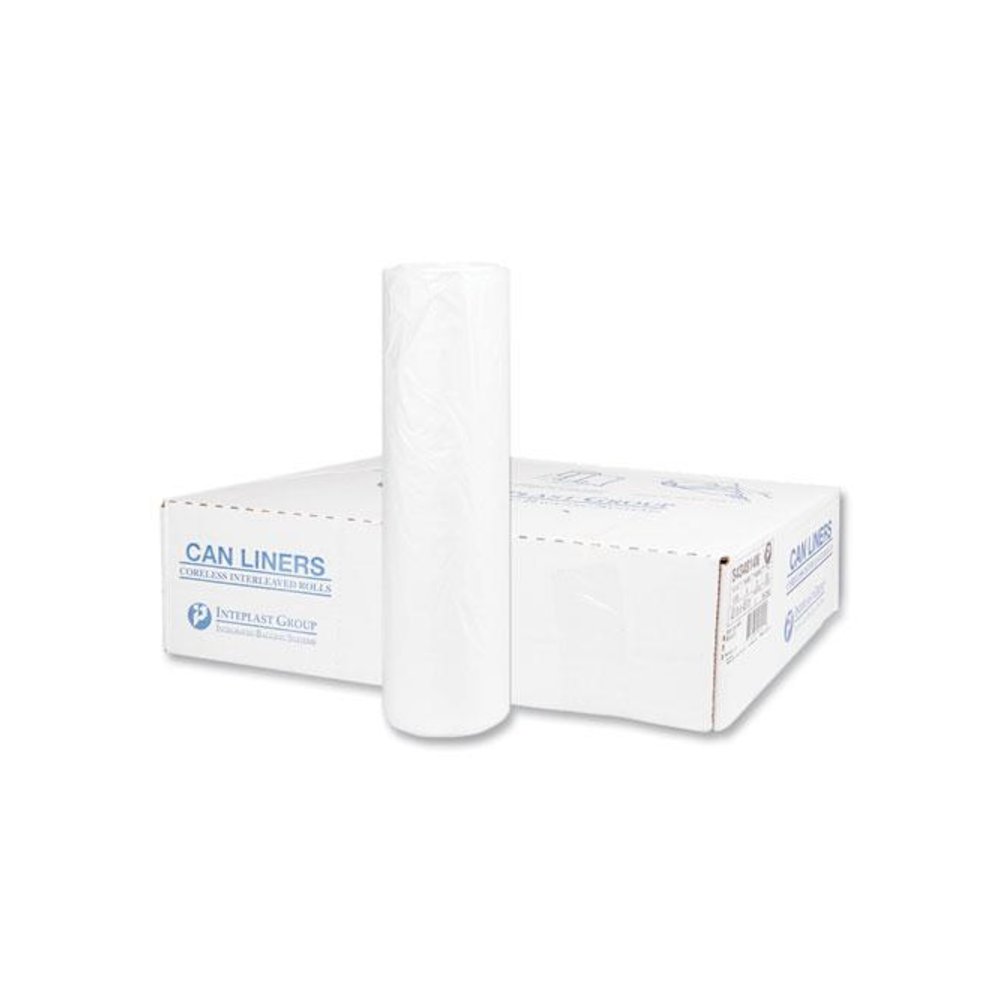 High-Density Commercial Can Liners, 56 gal, 14 mic, 43" x 48", Natural, Interleaved Roll, 25 Bags/Roll, 8 Rolls/Carton. Picture 2