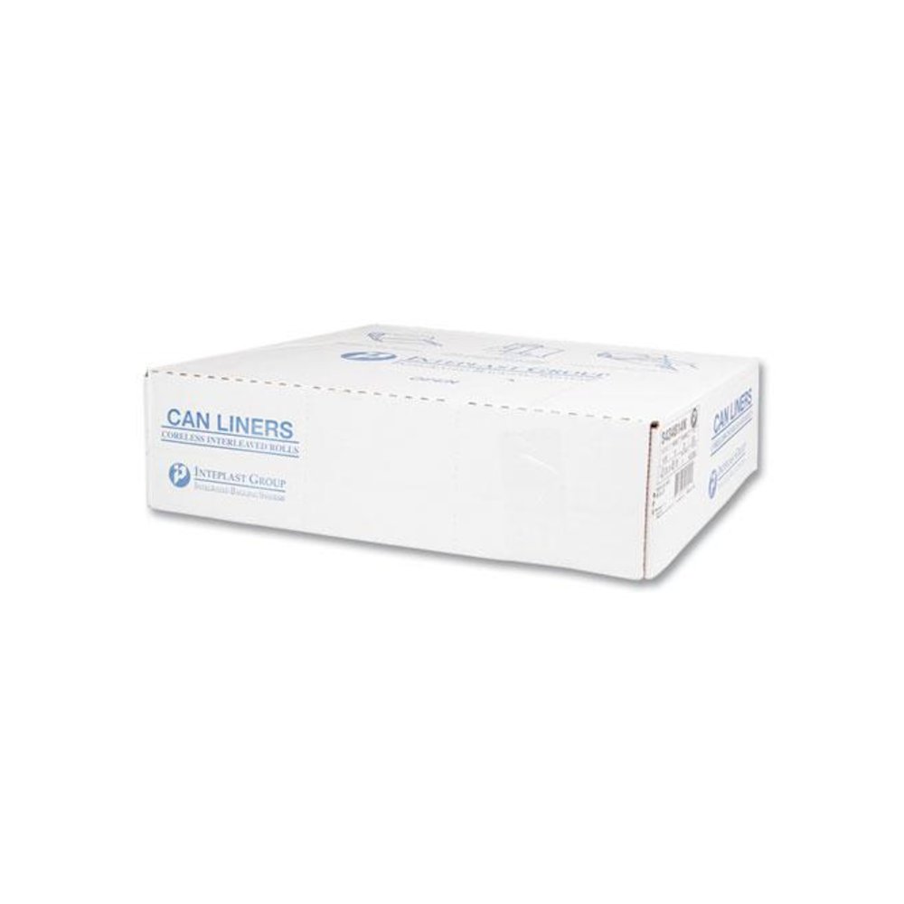 High-Density Commercial Can Liners, 56 gal, 14 mic, 43" x 48", Natural, Interleaved Roll, 25 Bags/Roll, 8 Rolls/Carton. Picture 4