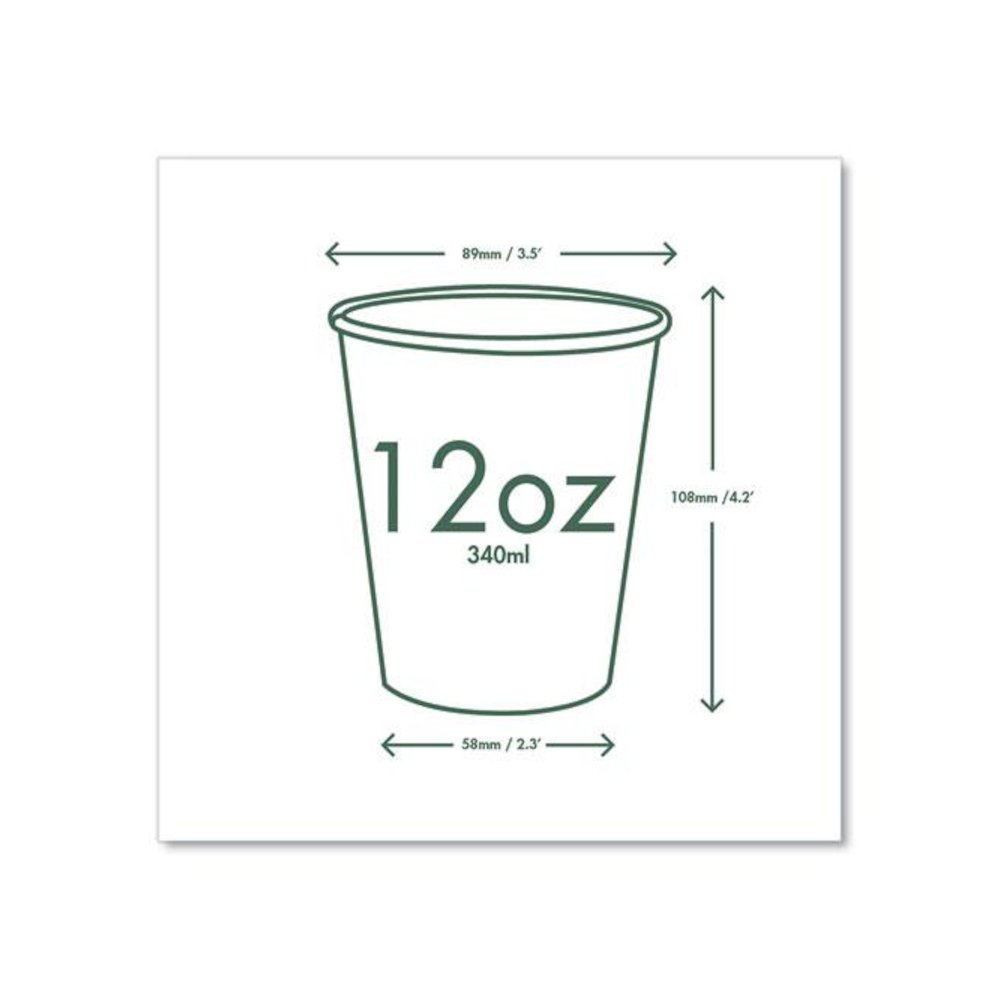 89-Series Hot Cup, 12 oz, Paper, White/Green, 1,000/Carton. Picture 3