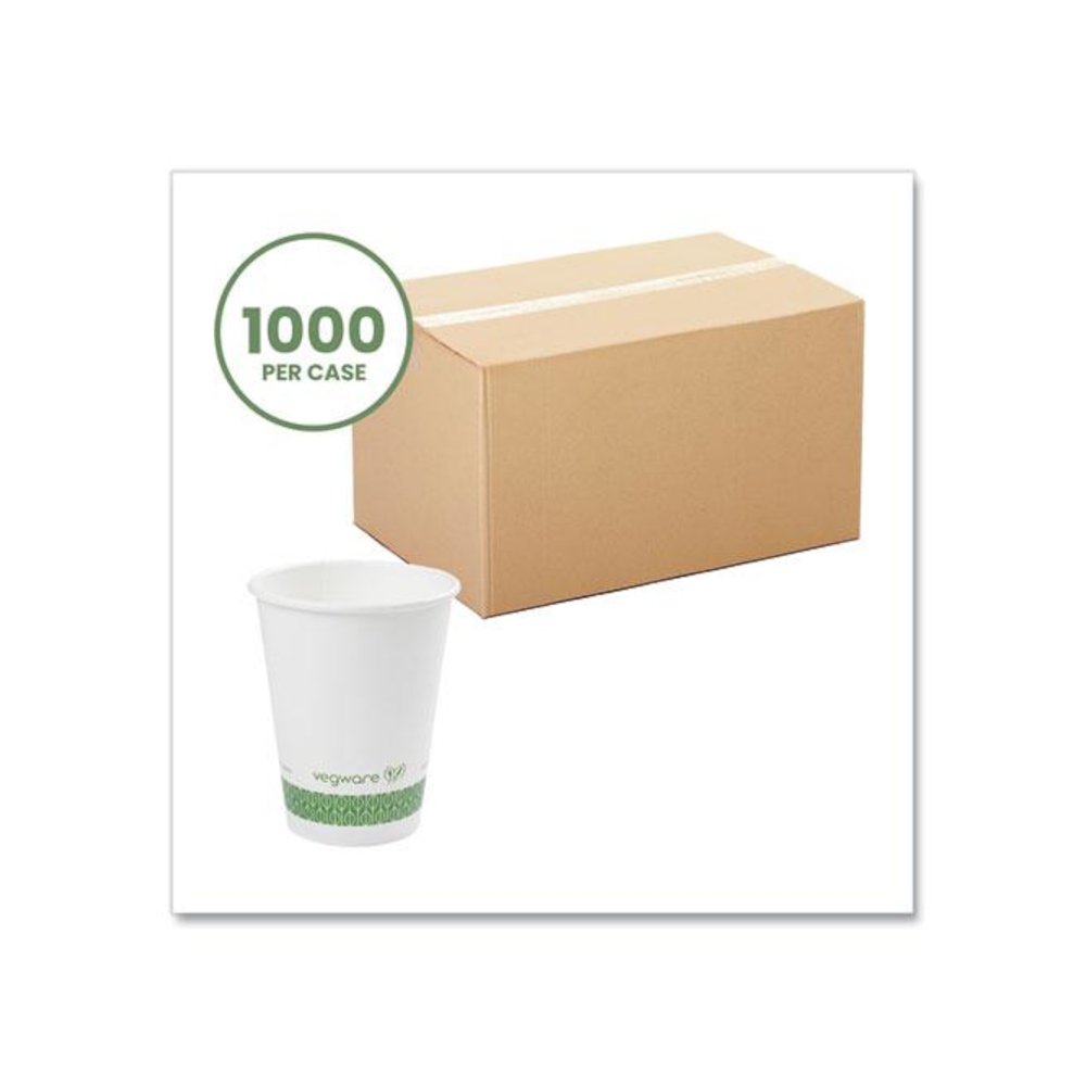89-Series Hot Cup, 12 oz, Paper, White/Green, 1,000/Carton. Picture 2