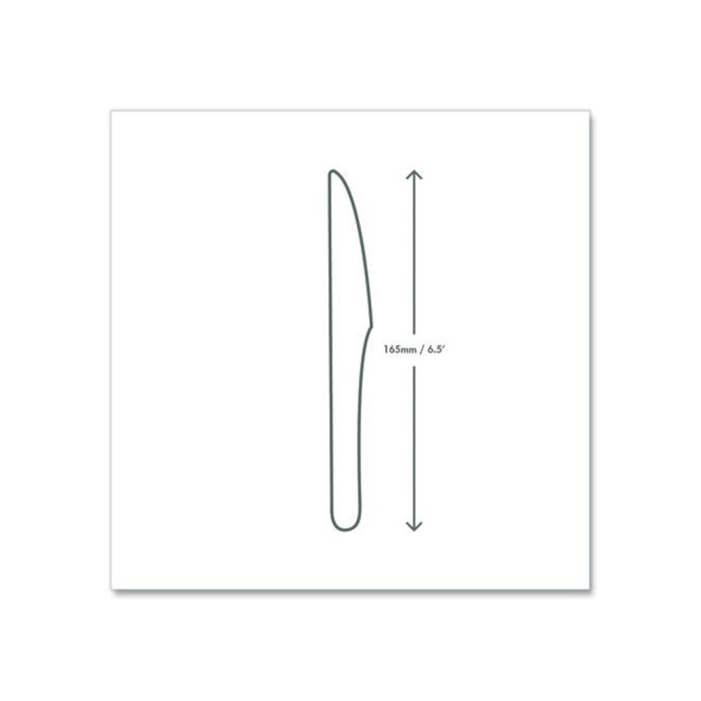 White CPLA Cutlery, General Purpose Knife, Plastic, White, 1,000/Carton. Picture 3