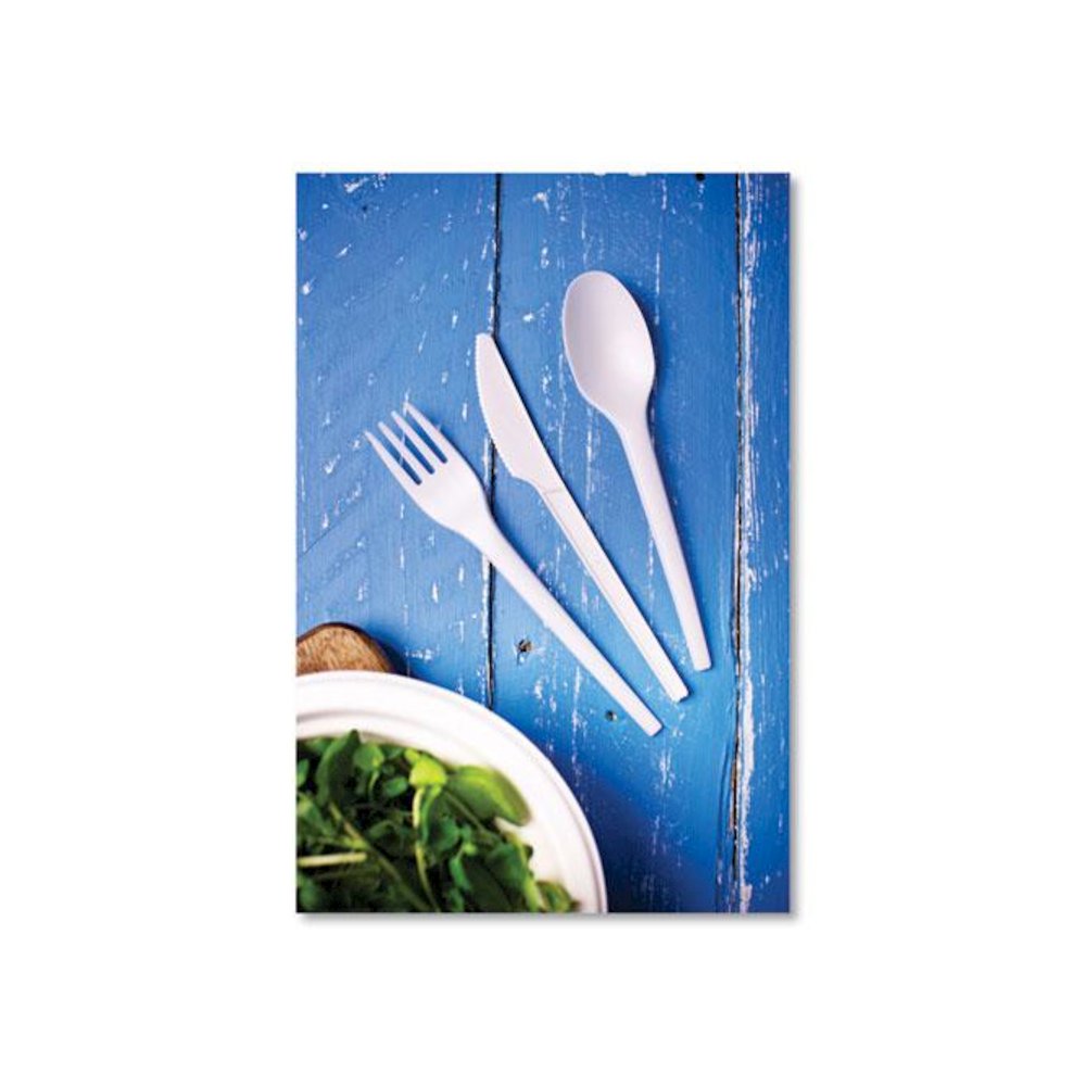 White CPLA Cutlery, General Purpose Knife, Plastic, White, 1,000/Carton. Picture 4