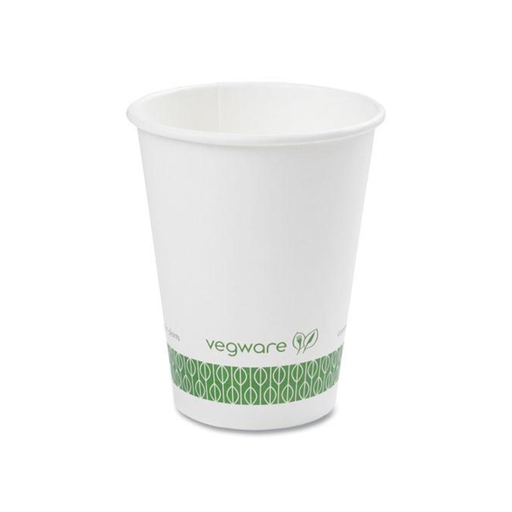89-Series Hot Cup, 12 oz, Paper, White/Green, 1,000/Carton. Picture 1