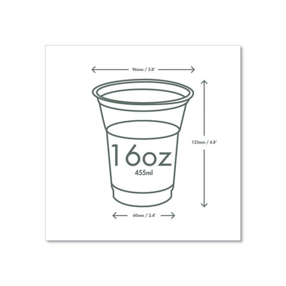 96-Series Cold Cup, 16 oz, Plastic, Clear/Green, 1,000/Carton. Picture 5