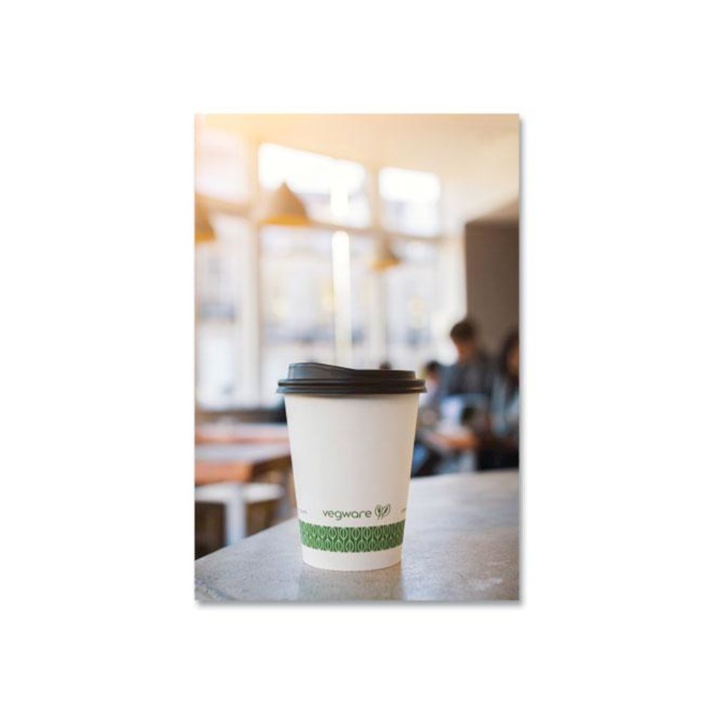 89-Series Hot Cup, 12 oz, Paper, White/Green, 1,000/Carton. Picture 4