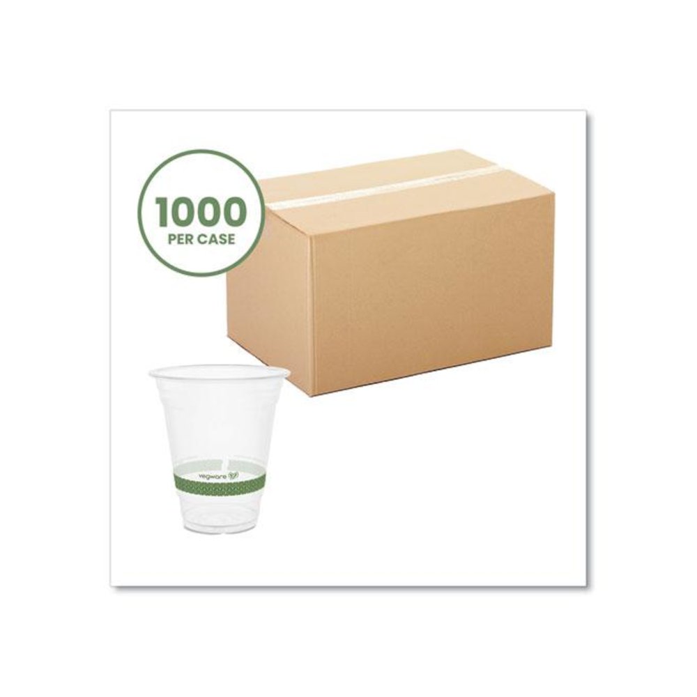 96-Series Cold Cup, 12 oz, Plastic, Clear/Green, 1,000/Carton. Picture 2
