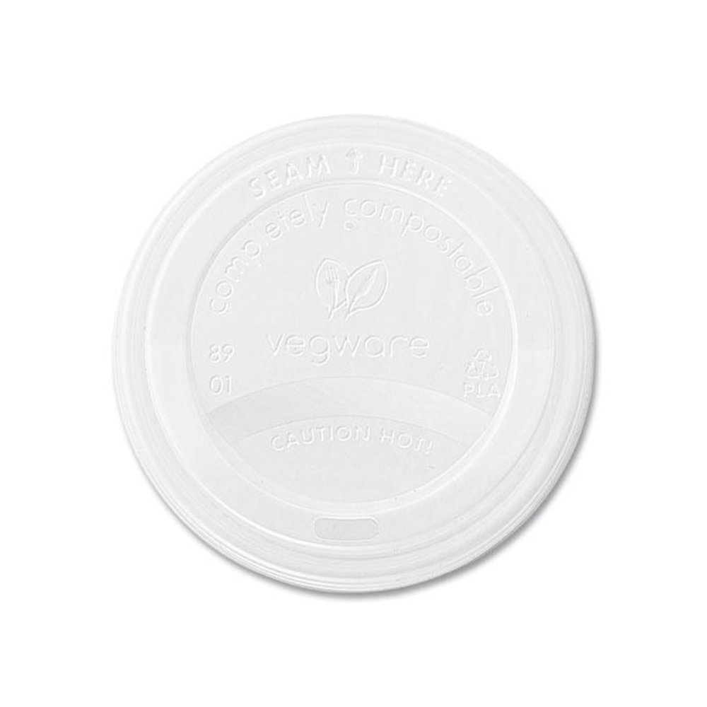 89 Series Hot Cup Lids, Fits Vegware 89-Series Hot Cups, Plastic, White, 1,000/Carton. Picture 1