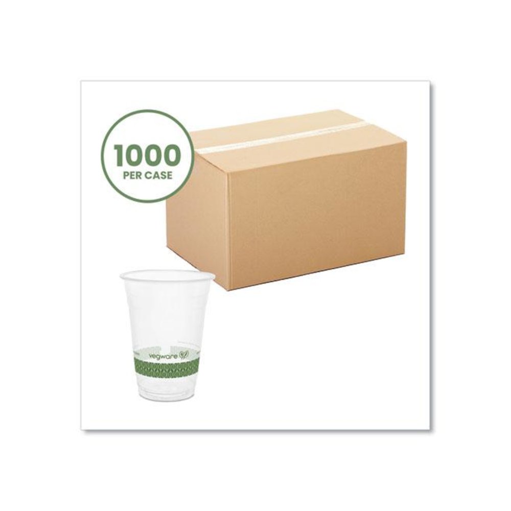 96-Series Cold Cup, 16 oz, Plastic, Clear/Green, 1,000/Carton. Picture 2