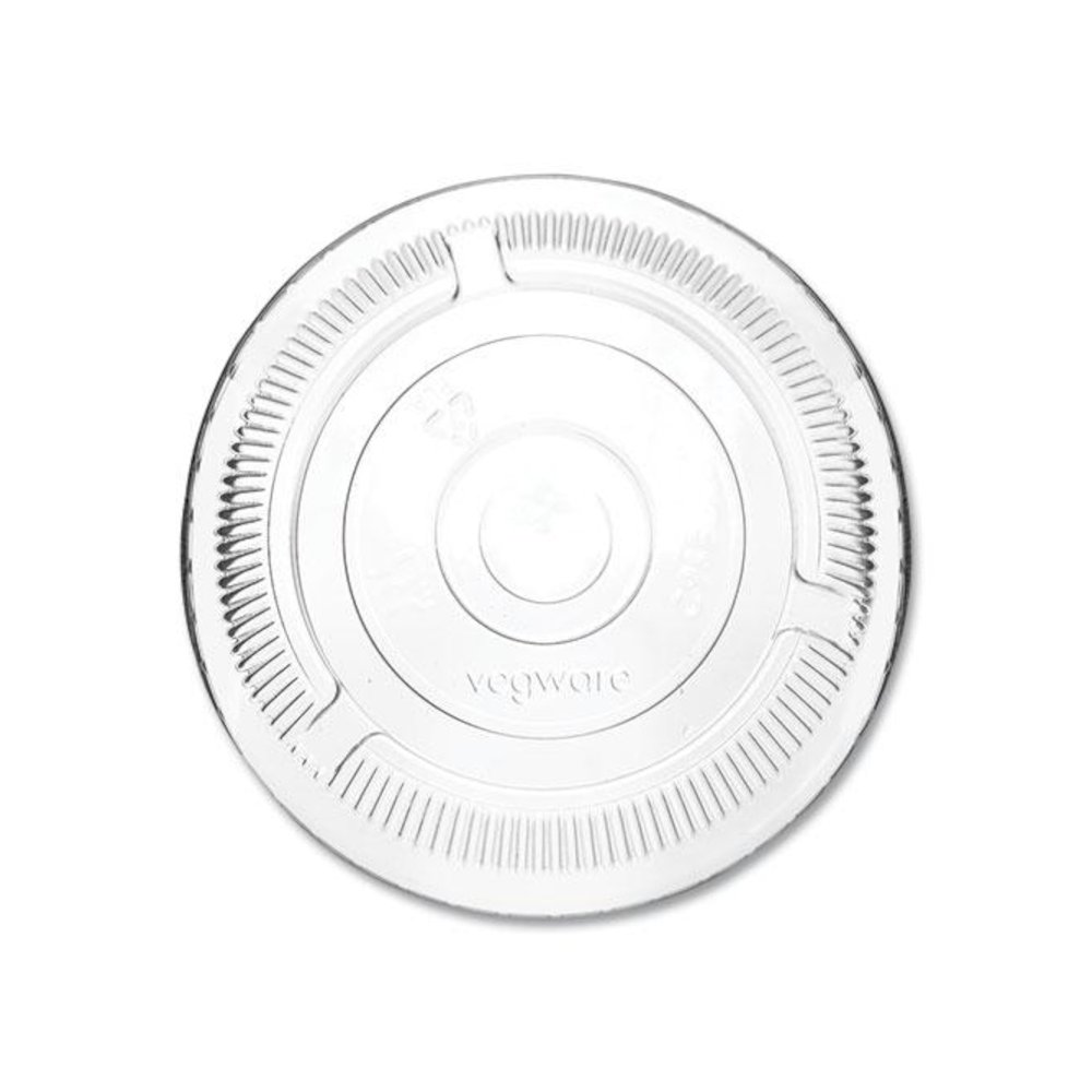96 Series Cold Cup Lids, Fits Vegware 96-Series Cold Cups, Plastic, Clear, 1,000/Carton. Picture 1