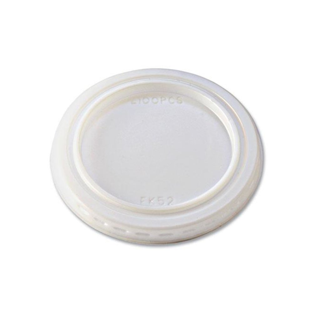 Portion Cup Lids, Fits 1 oz Squat Portion Cups, Plastic, Clear, 125/Sleeve, 20 Sleeves/Carton. Picture 1