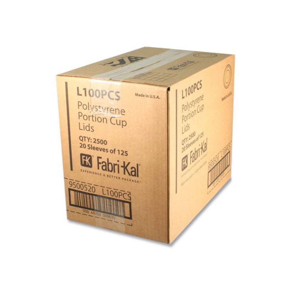 Portion Cup Lids, Fits 1 oz Squat Portion Cups, Plastic, Clear, 125/Sleeve, 20 Sleeves/Carton. Picture 2