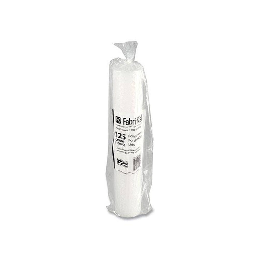 Portion Cup Lids, Fits 1 oz Squat Portion Cups, Plastic, Clear, 125/Sleeve, 20 Sleeves/Carton. Picture 3