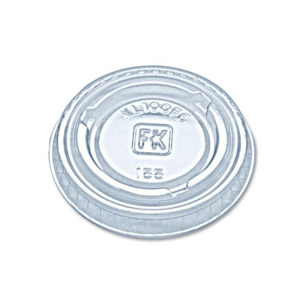 Portion Cup Lids, Fits 0.75 oz to 1 oz Portion Cups, Plastic, Clear, 2,500/Carton. Picture 1