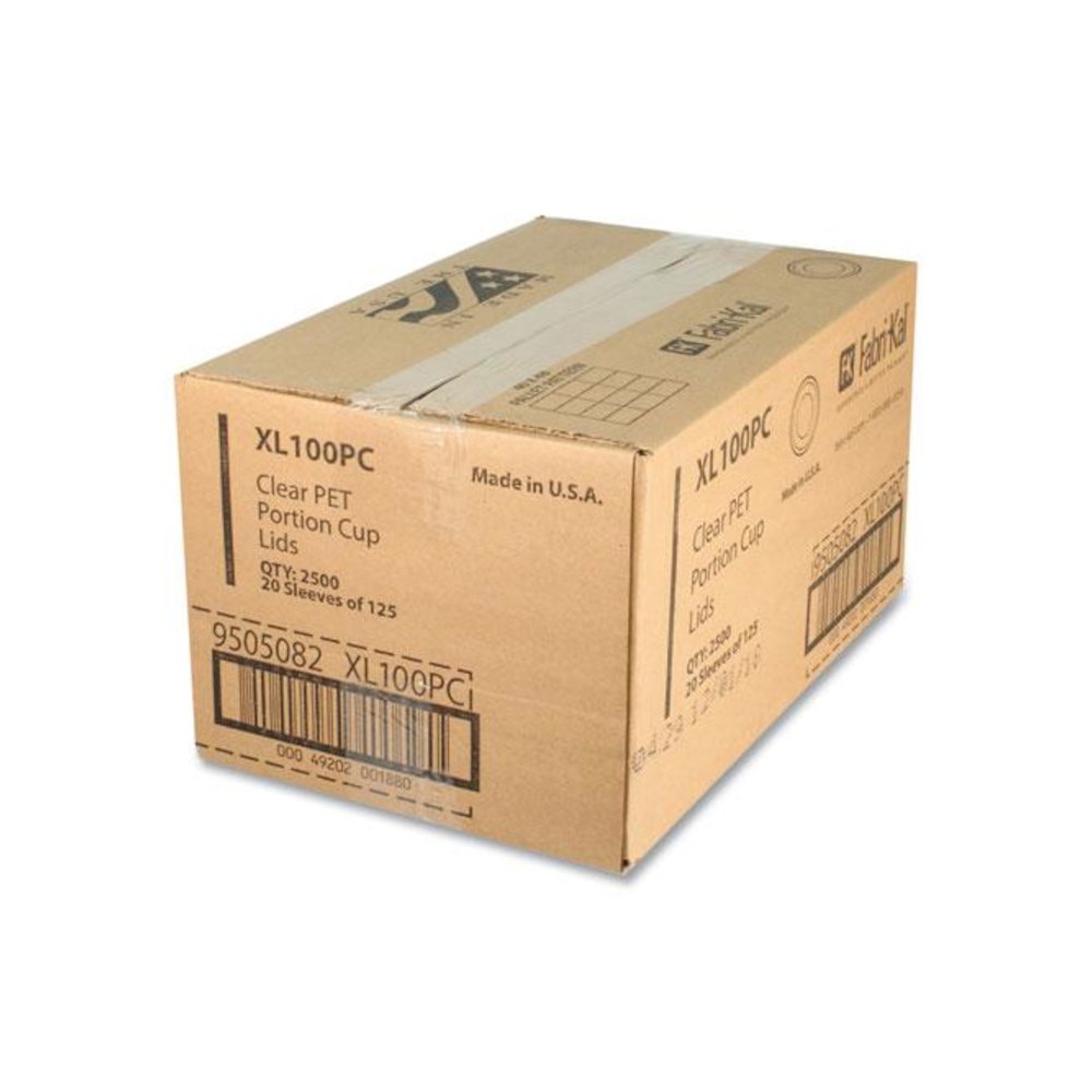 Portion Cup Lids, Fits 0.75 oz to 1 oz Portion Cups, Plastic, Clear, 2,500/Carton. Picture 2