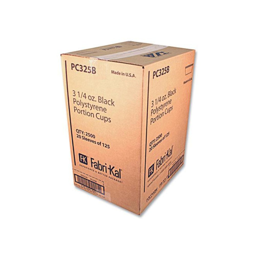 Portion Cups, 3.25 oz, Plastic, Black, 125/Sleeve, 20 Sleeves/Carton. Picture 2