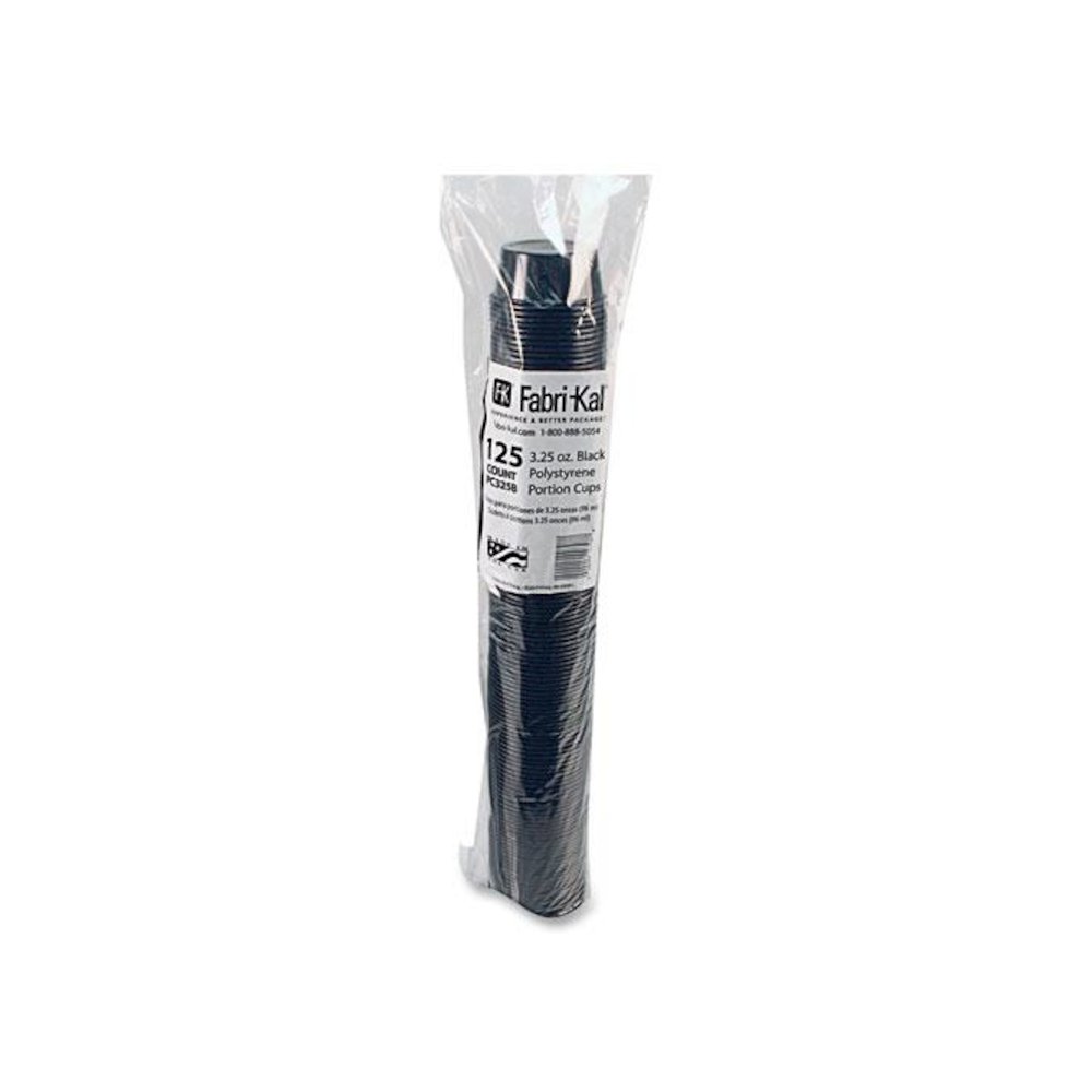 Portion Cups, 3.25 oz, Plastic, Black, 125/Sleeve, 20 Sleeves/Carton. Picture 3