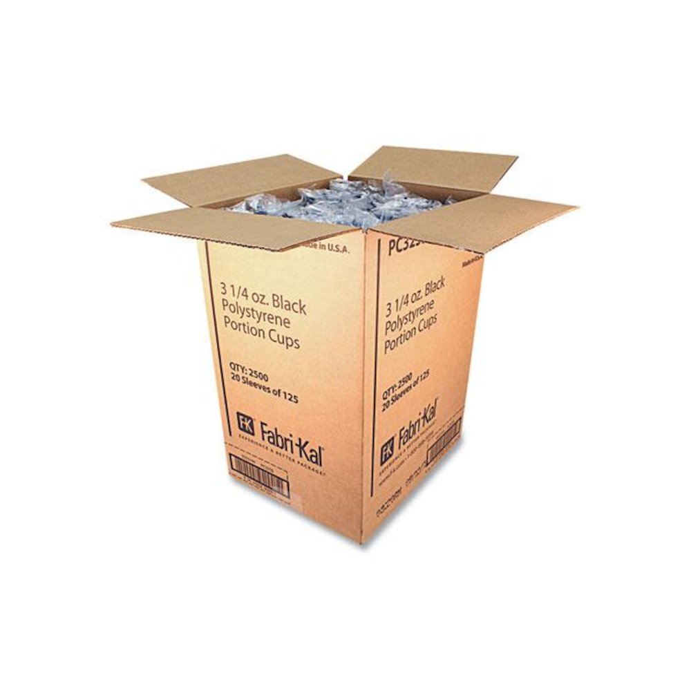 Portion Cups, 3.25 oz, Plastic, Black, 125/Sleeve, 20 Sleeves/Carton. Picture 4