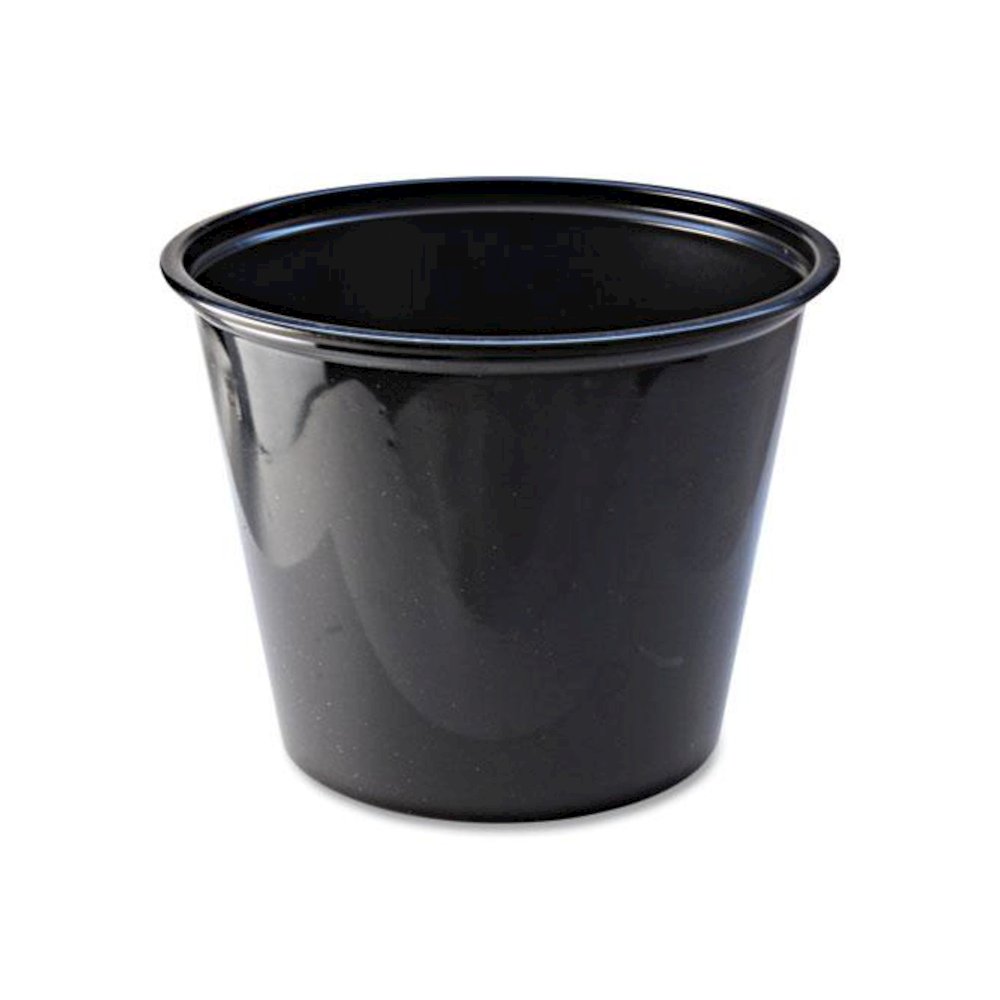 Portion Cups, 5.5 oz, Plastic, Black, 125/Sleeve, 20 Sleeves/Carton. Picture 1