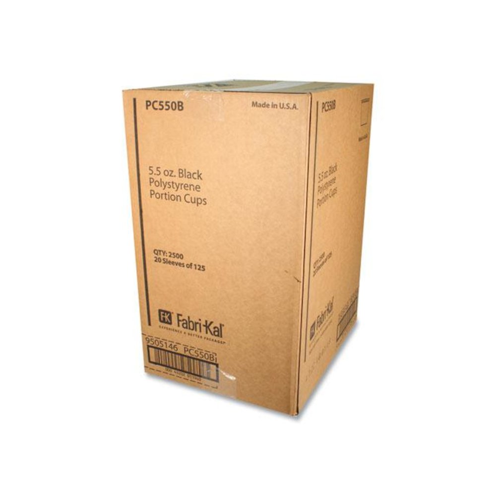 Portion Cups, 5.5 oz, Plastic, Black, 125/Sleeve, 20 Sleeves/Carton. Picture 2
