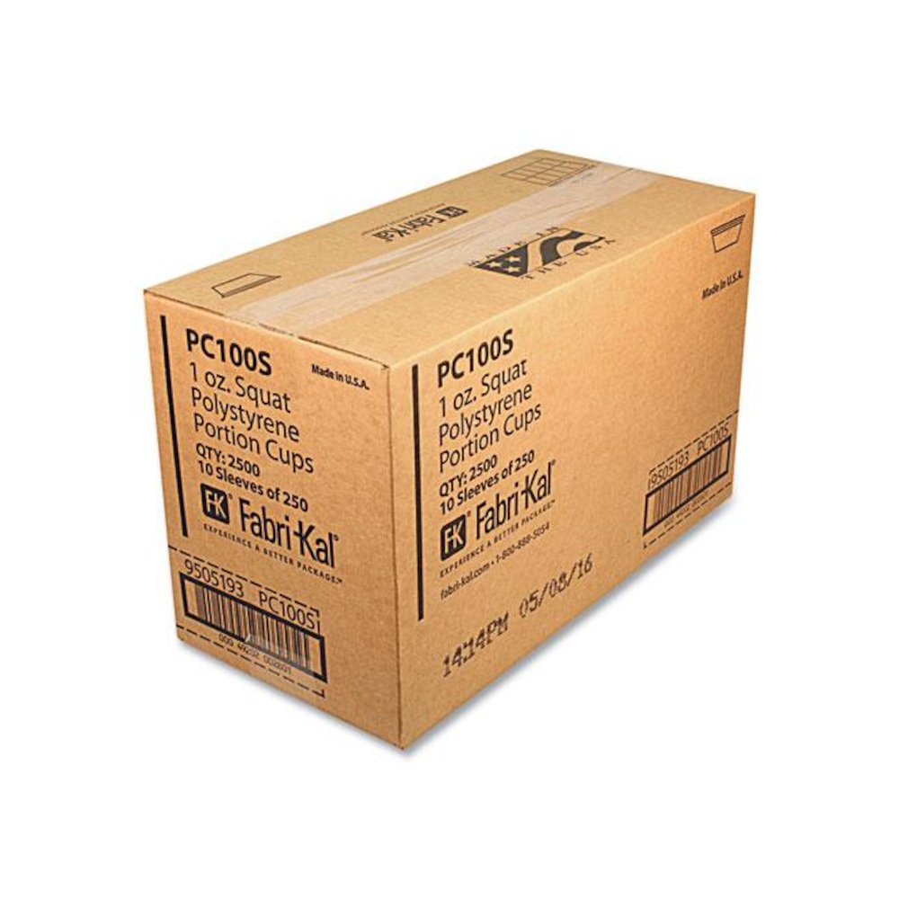 Portion Cups, Squat, 1 oz, Plastic, Translucent, 125/Sleeve, 20 Sleeve/Carton. Picture 2