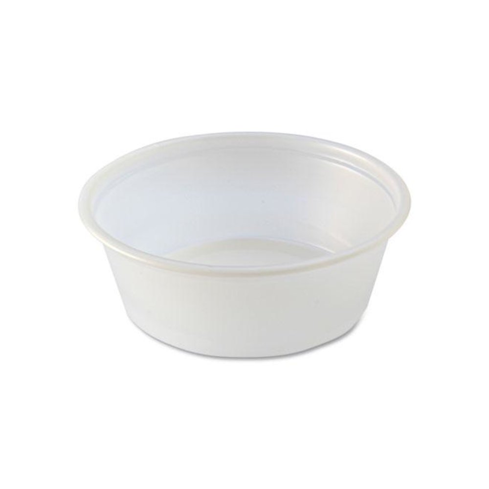 Portion Cups, Squat, 1.5 oz, Plastic, Translucent, 125/Sleeve, 20 Sleeve/Carton. Picture 1