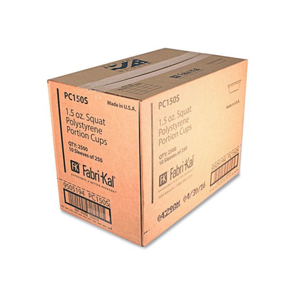 Portion Cups, Squat, 1.5 oz, Plastic, Translucent, 125/Sleeve, 20 Sleeve/Carton. Picture 2