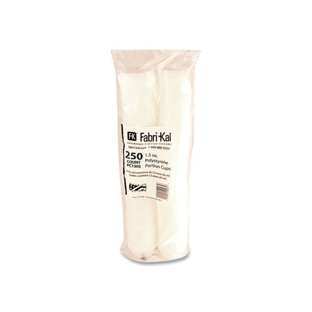 Portion Cups, Squat, 1.5 oz, Plastic, Translucent, 125/Sleeve, 20 Sleeve/Carton. Picture 3