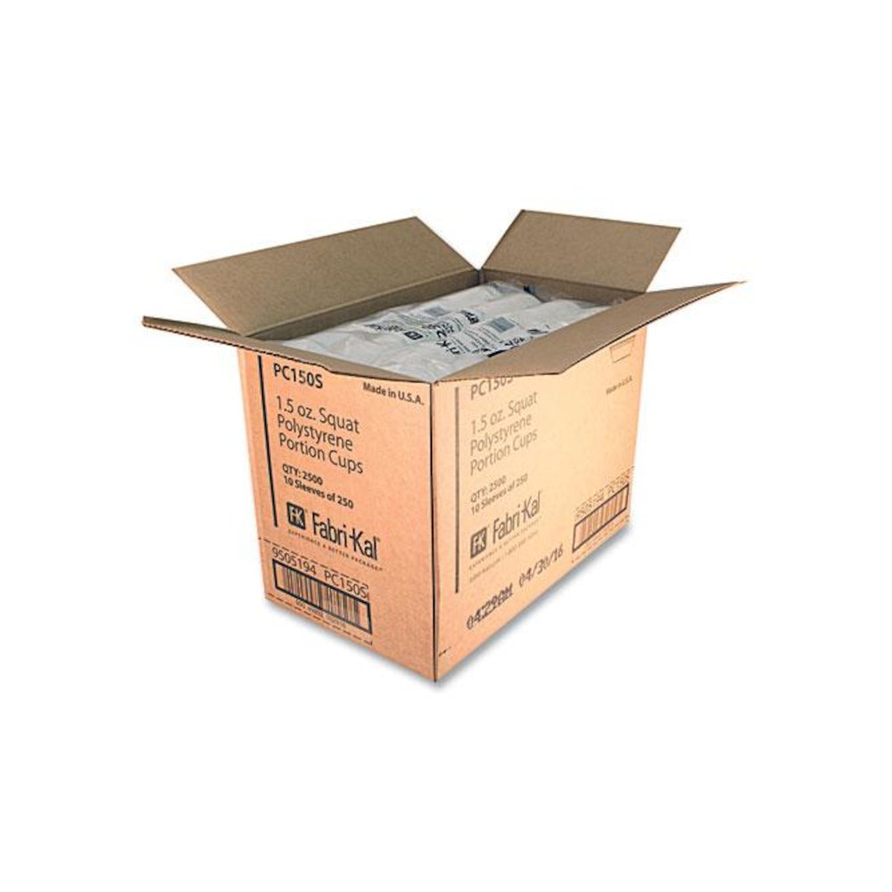 Portion Cups, Squat, 1.5 oz, Plastic, Translucent, 125/Sleeve, 20 Sleeve/Carton. Picture 4