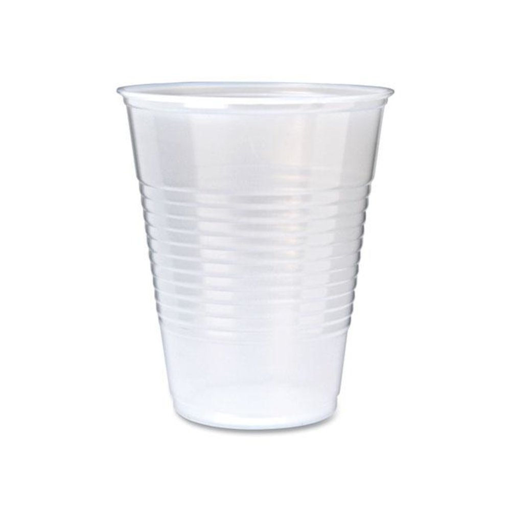 RK Ribbed Cold Drink Cups, 9 oz, Plastic, Clear, 100/Sleeve, 25 Sleeves/Carton. Picture 1