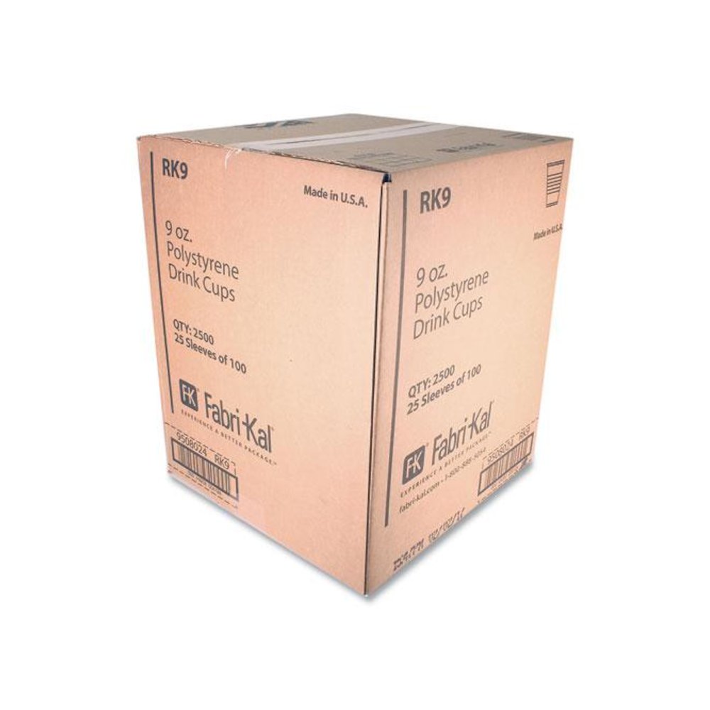 RK Ribbed Cold Drink Cups, 9 oz, Plastic, Clear, 100/Sleeve, 25 Sleeves/Carton. Picture 2