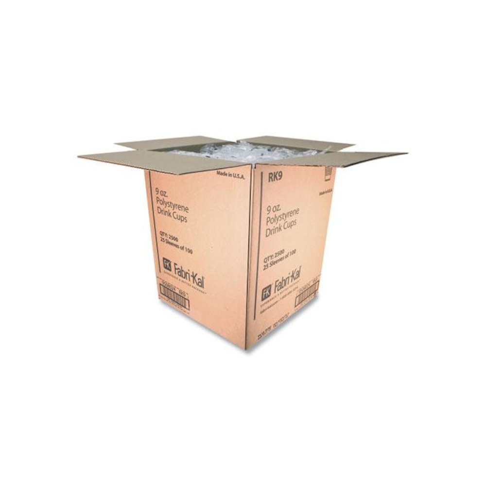 RK Ribbed Cold Drink Cups, 9 oz, Plastic, Clear, 100/Sleeve, 25 Sleeves/Carton. Picture 4