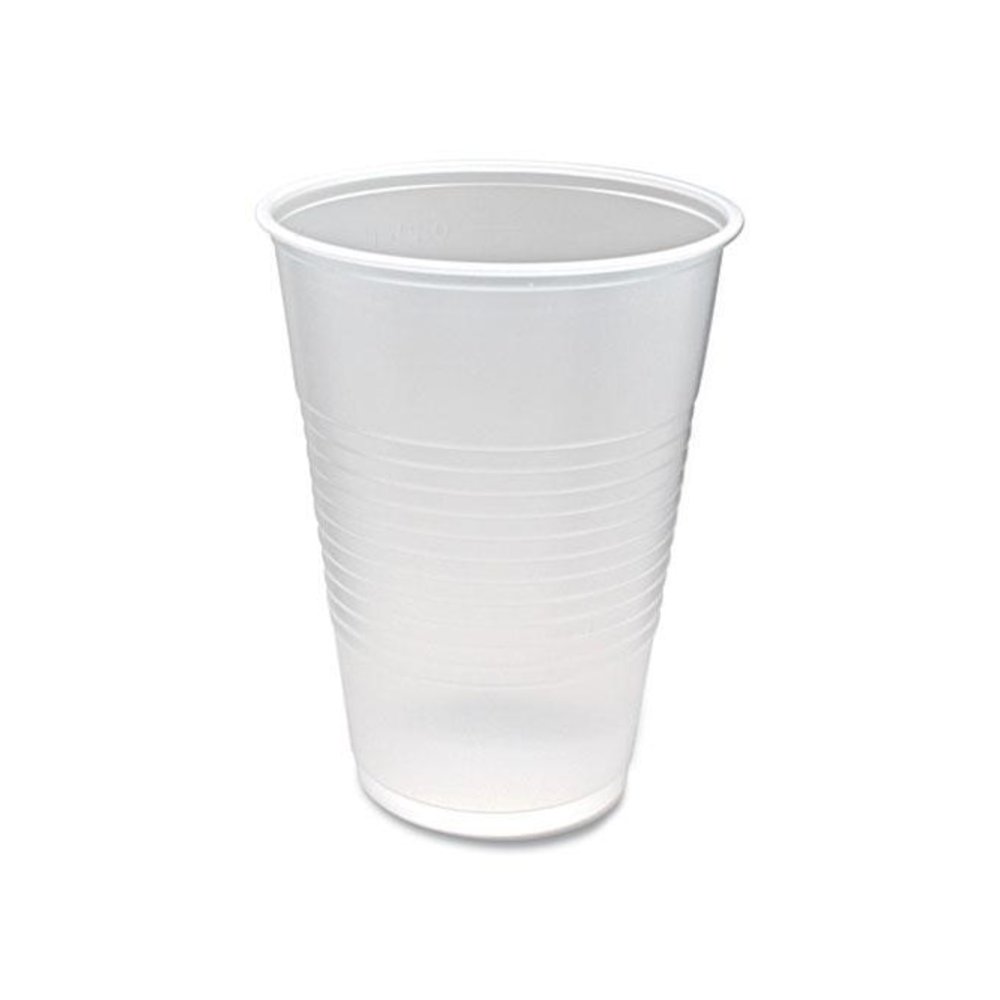 RK Ribbed Cold Drink Cups, 10 oz, Plastic, Clear, 100/Sleeve, 25 Sleeves/Carton. Picture 1