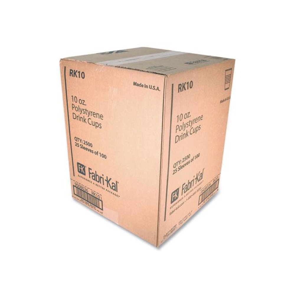 RK Ribbed Cold Drink Cups, 10 oz, Plastic, Clear, 100/Sleeve, 25 Sleeves/Carton. Picture 2