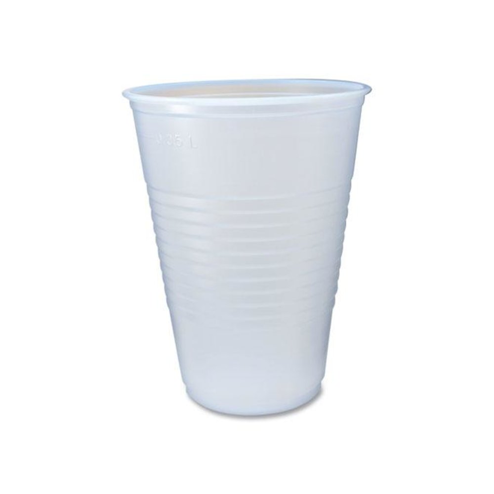 RK Ribbed Cold Drink Cups, 14 oz, Plastic, Clear, 50/Sleeve, 20 Sleeves/Carton. Picture 1