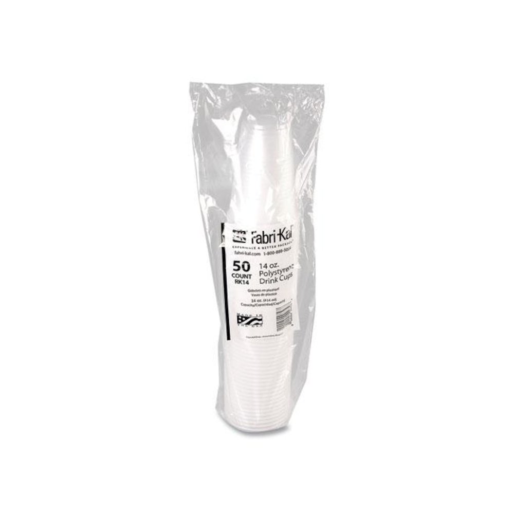 RK Ribbed Cold Drink Cups, 14 oz, Plastic, Clear, 50/Sleeve, 20 Sleeves/Carton. Picture 3