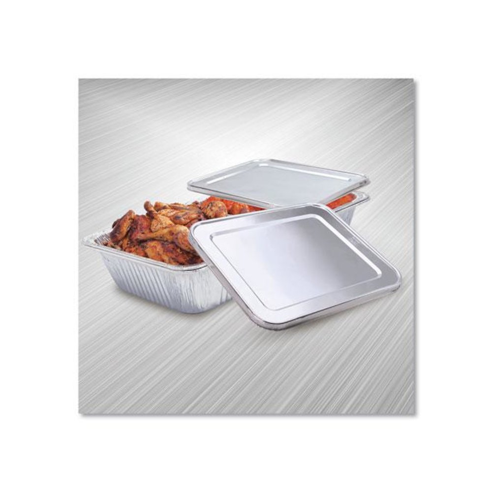 Steam Table Pan Lids, Full Curl Edge, Fits Half-Size Pan, 0.62" Deep, 11.16 x 12.75, 100/Carton. Picture 2